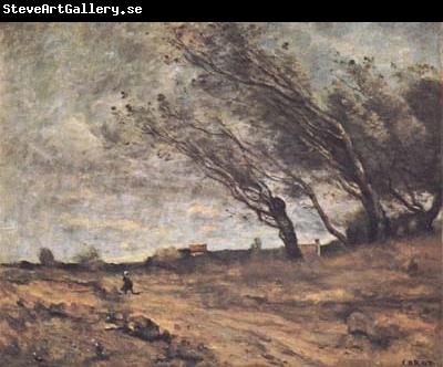 Jean Baptiste Camille  Corot Le coup de vent (mk11)